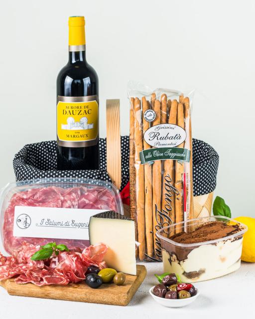 Piccolo gourmet box with Aurore de Dauzac Margaux Cabernet Sauvignon 2019